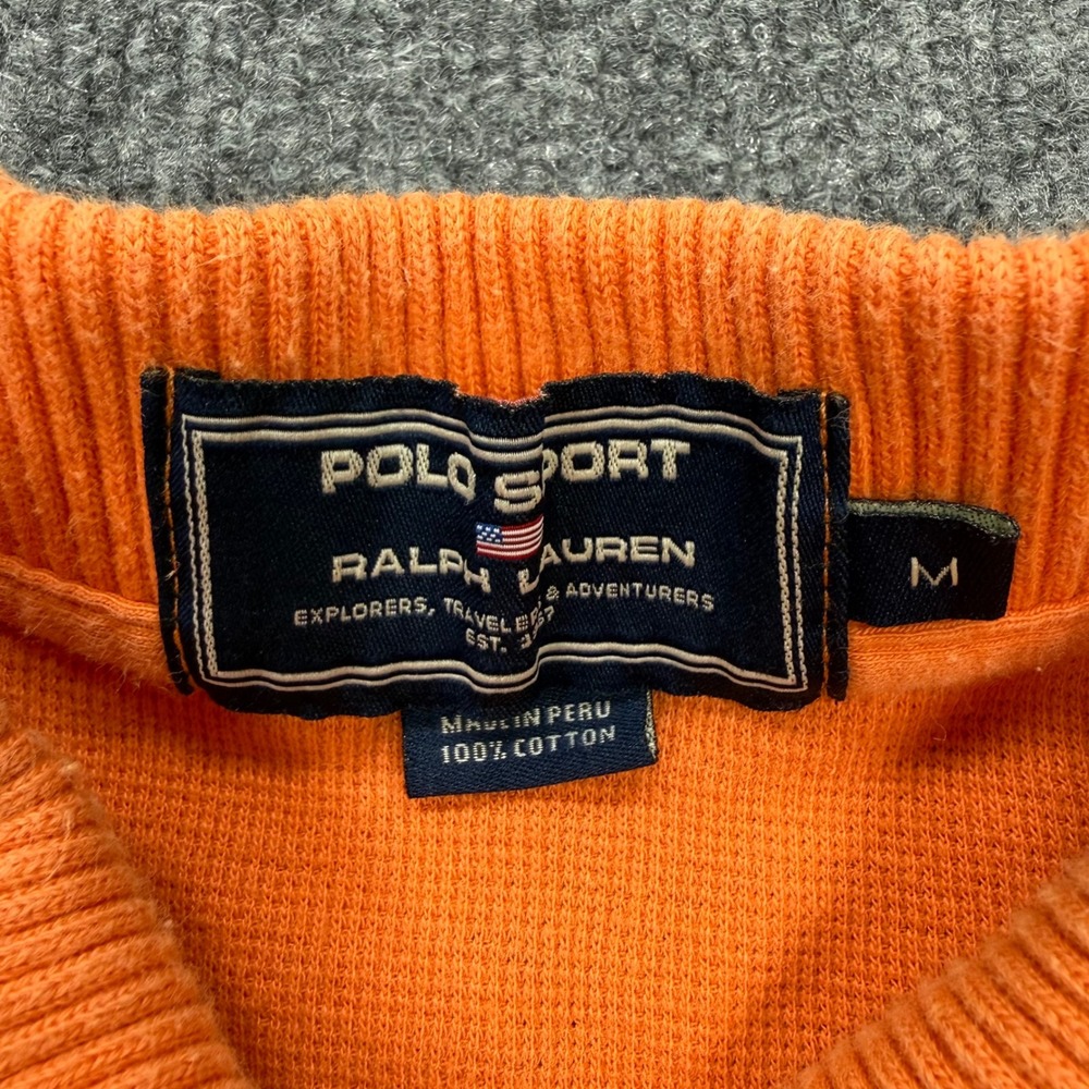 Polo Sport Ralph Lauren Mens Orange Waffle Knit Pocket Polo Shirt Size M - Picture 3 of 7